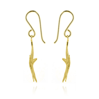 Starfish Large Drop Earrings - Yellow Gold Vermeil