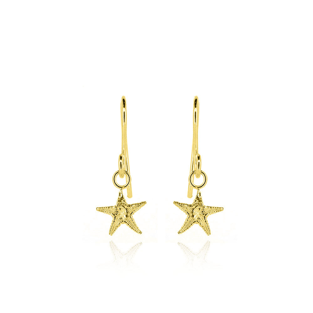 Starfish Small Drop Earrings - Yellow Gold Vermeil Drop Earrings
