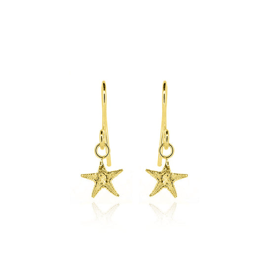 Starfish Small Drop Earrings - Yellow Gold Vermeil Drop Earrings