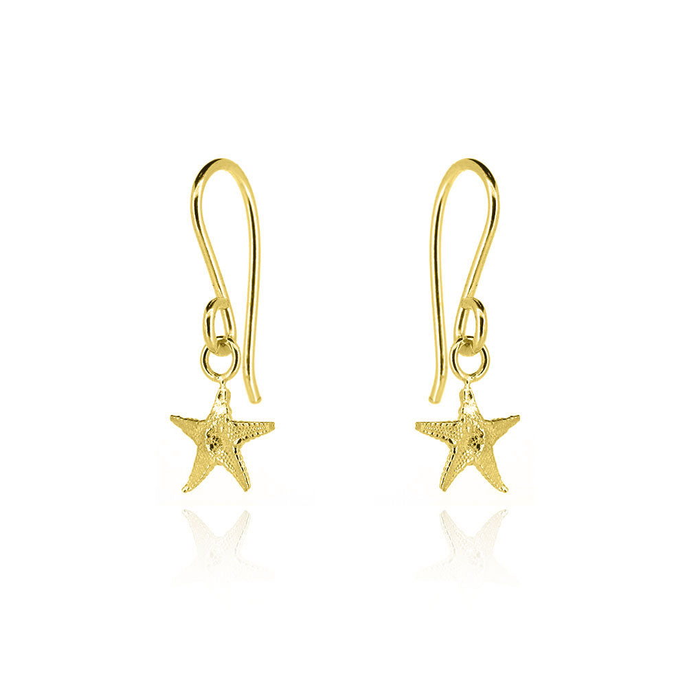 Starfish Small Drop Earrings - Yellow Gold Vermeil Drop Earrings