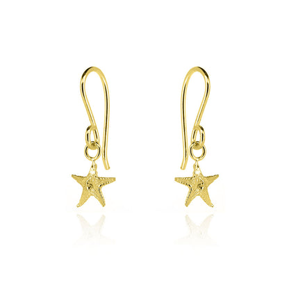Starfish Small Drop Earrings - Yellow Gold Vermeil Drop Earrings