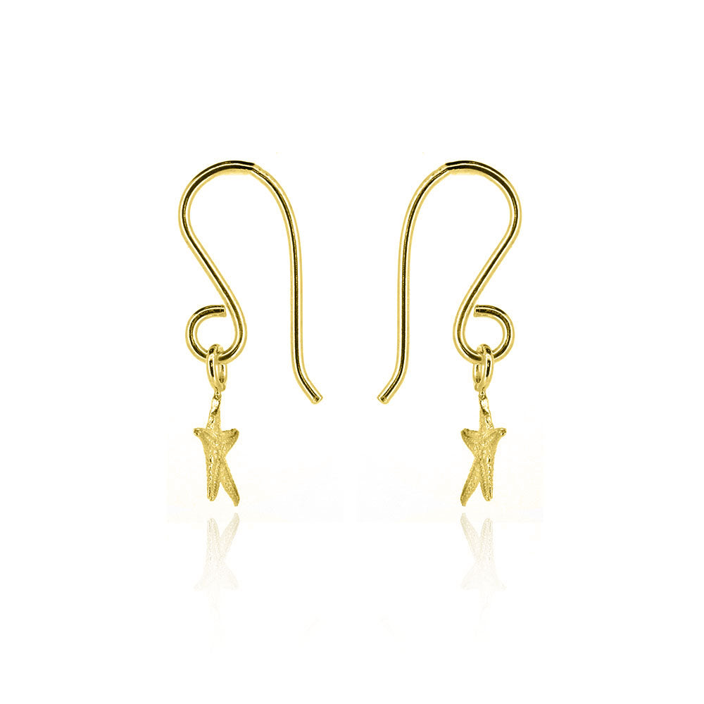 Starfish Small Drop Earrings - Yellow Gold Vermeil Drop Earrings