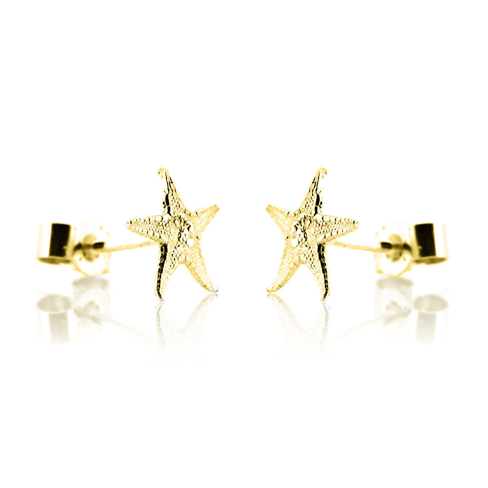 Starfish Small Stud Earrings - Yellow Gold Vermeil Stud Earrings