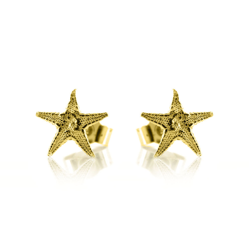 Starfish Small Stud Earrings - Yellow Gold Vermeil Stud Earrings