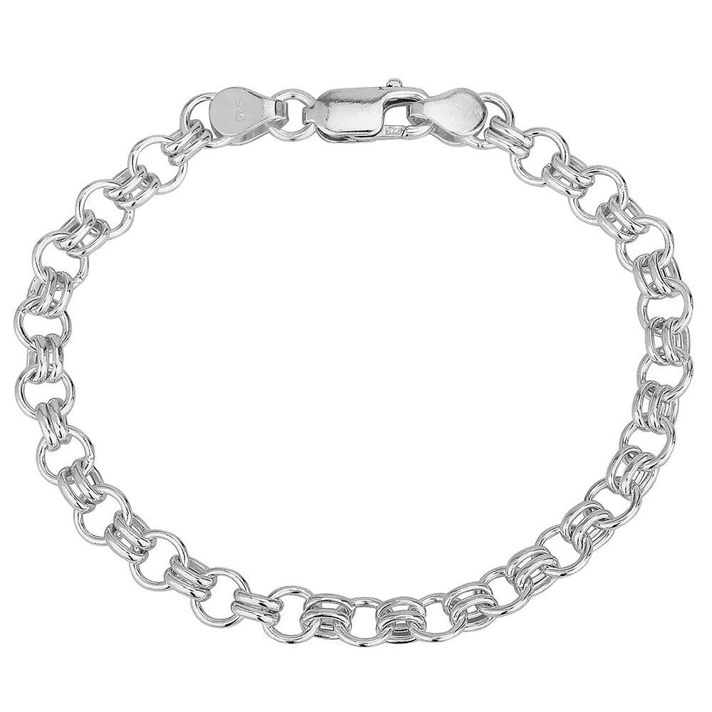 Circle and Cross Bars Bracelet Handmade - Sterling Silver Bracelets