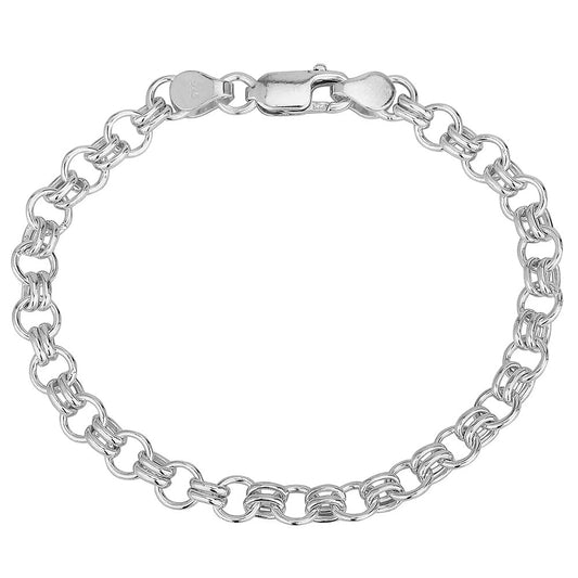 Circle and Cross Bars Bracelet Handmade - Sterling Silver Bracelets