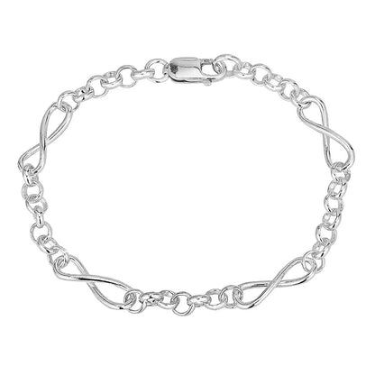 Infinity Chain Bracelet - Sterling Silver - 8.5 Inch Bracelets