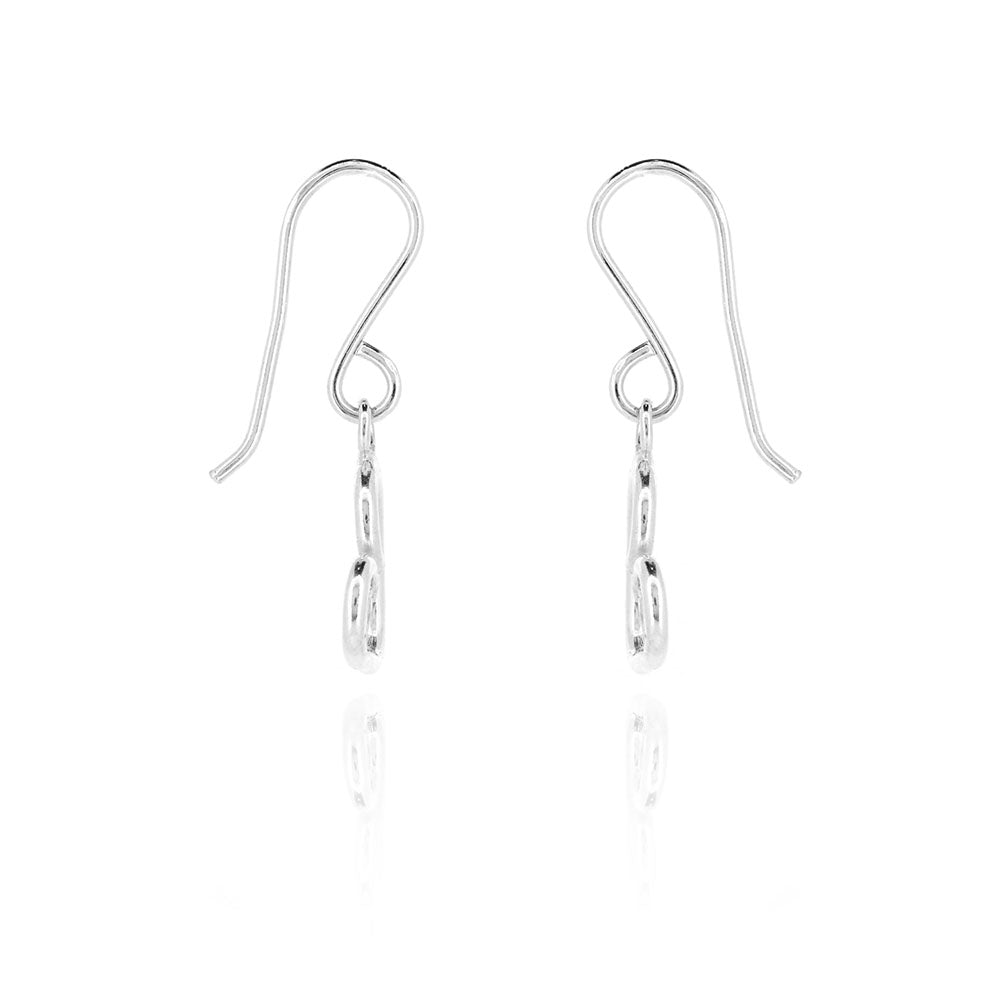 Heart Spiral Drop Earrings - Sterling Silver Drop Earrings