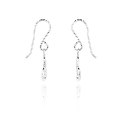 Heart Spiral Drop Earrings - Sterling Silver Drop Earrings