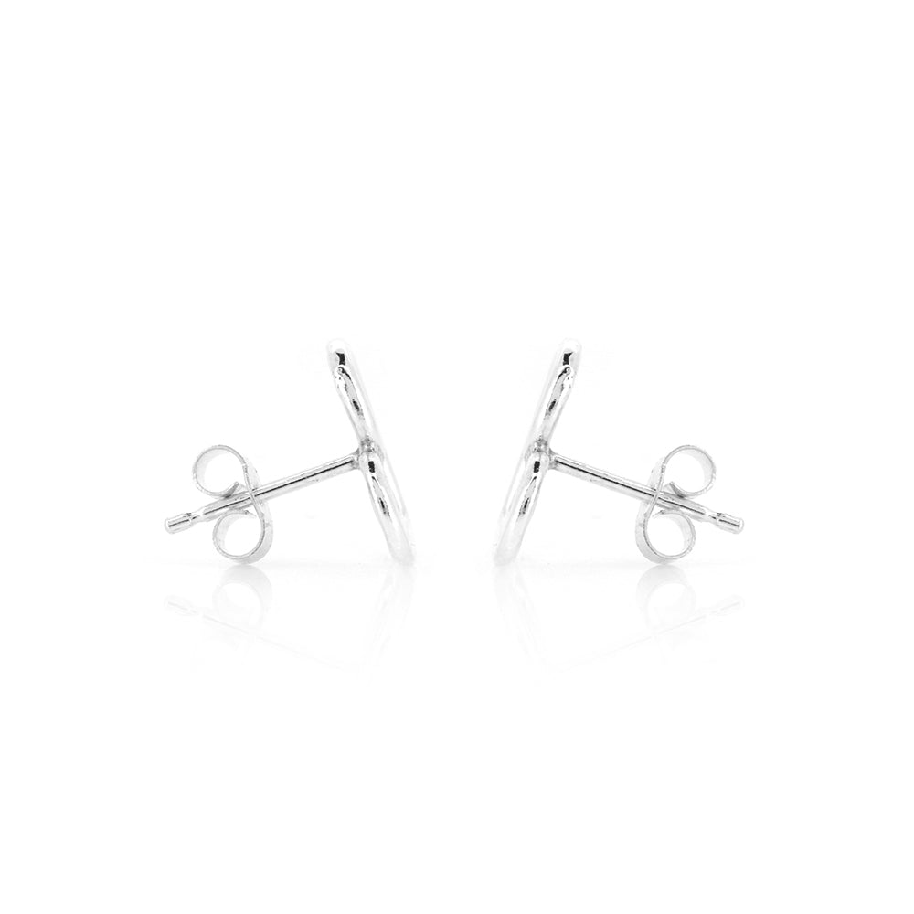 Heart Spiral Large Stud Earrings - Sterling Silver