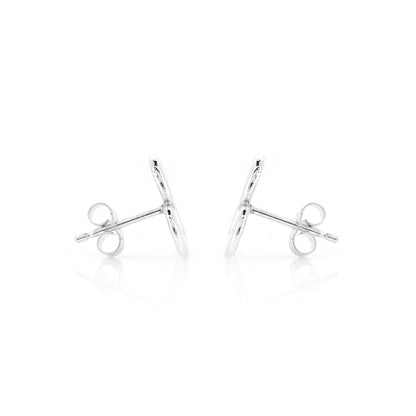 Heart Spiral Large Stud Earrings - Sterling Silver