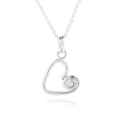 Heart Spiral Medium Necklace - Sterling Silver Necklace