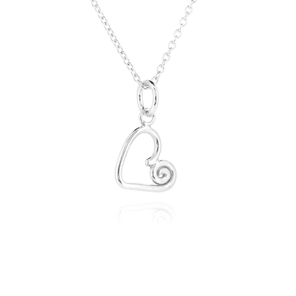 Heart Spiral Small Necklace - Sterling Silver Necklace