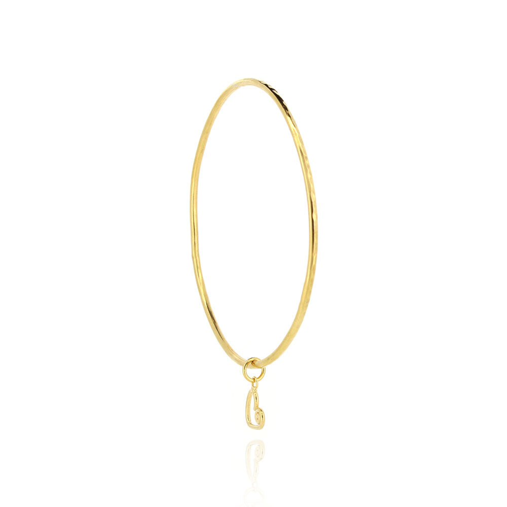 Heart Spiral Charm Bangle - Yellow Gold Vermeil Bangles