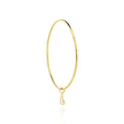 Heart Spiral Charm Bangle - Yellow Gold Vermeil Bangles