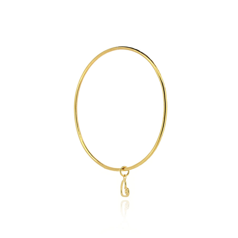 Heart Spiral Charm Bangle - Yellow Gold Vermeil Bangles