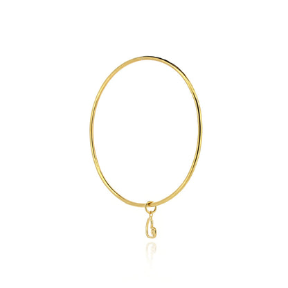 Heart Spiral Charm Bangle - Yellow Gold Vermeil Bangles