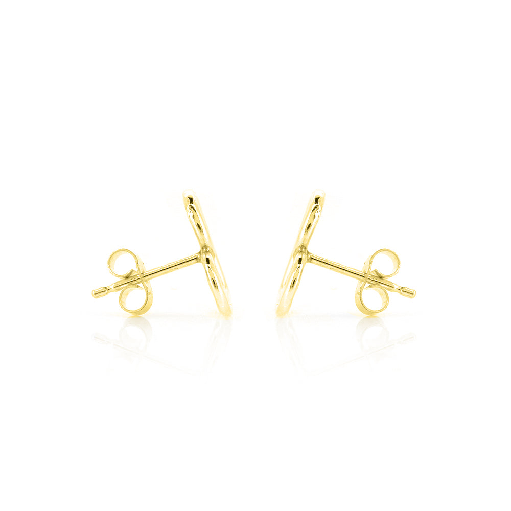 Heart Spiral Large Stud Earrings - Yellow Gold Vermeil