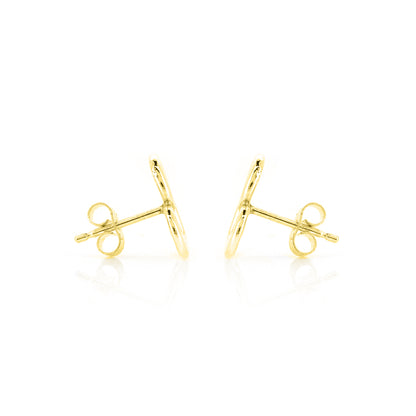 Heart Spiral Large Stud Earrings - Yellow Gold Vermeil