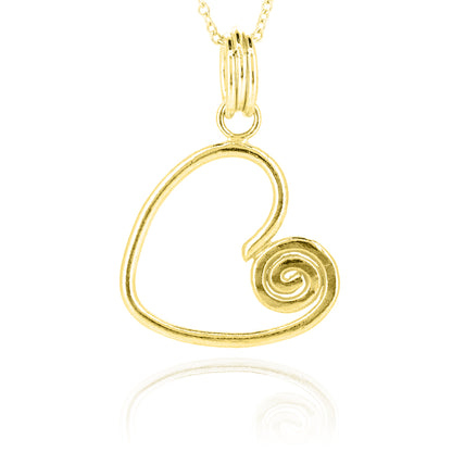 Heart Spiral Large Necklace - Yellow Gold Vermeil