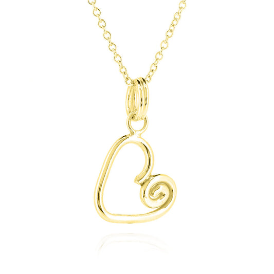 Heart Spiral Medium Necklace - Yellow Gold Vermeil Necklace