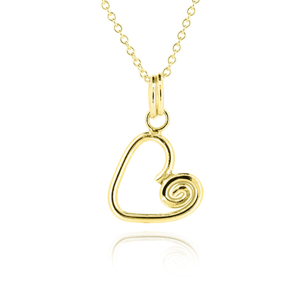Heart Spiral Medium Necklace - Yellow Gold Vermeil Necklace