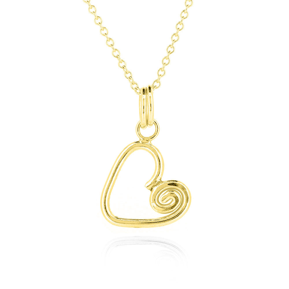 Heart Spiral Medium Necklace - Yellow Gold Vermeil Necklace