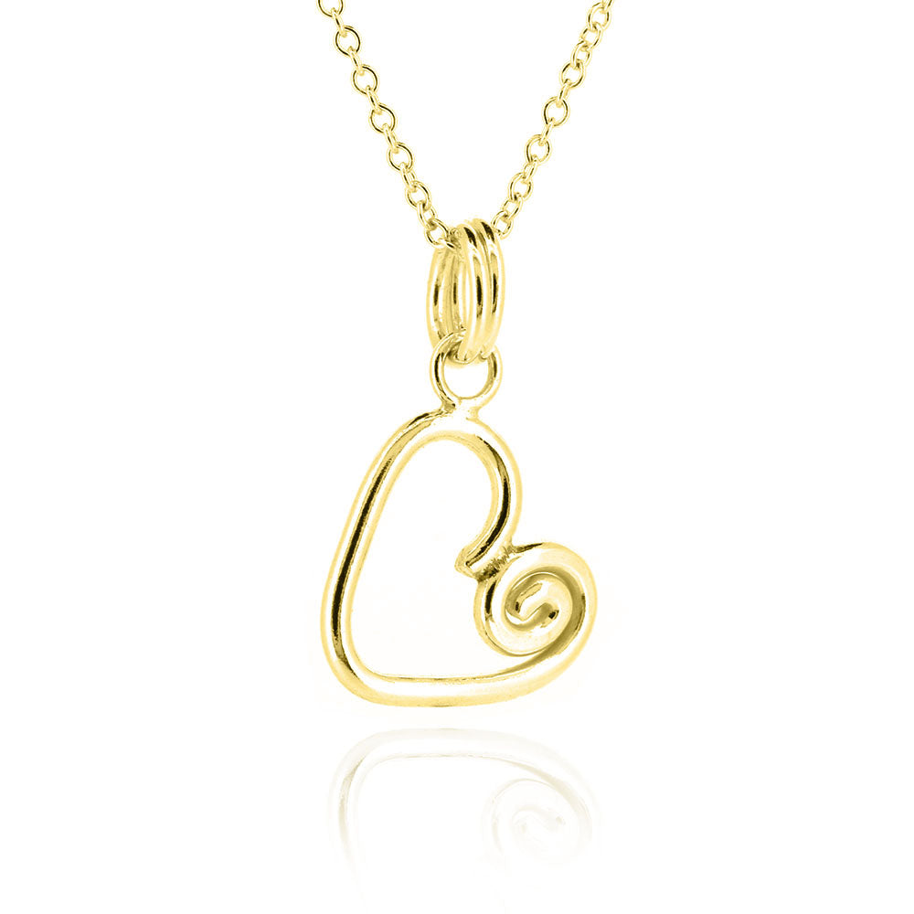 Heart Spiral Medium Necklace - Yellow Gold Vermeil Necklace
