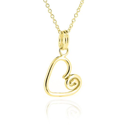 Heart Spiral Medium Necklace - Yellow Gold Vermeil Necklace