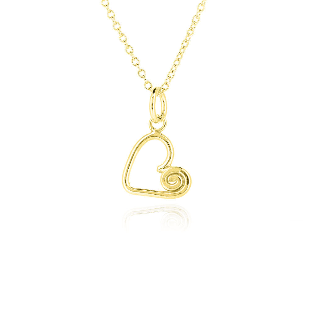 Heart Spiral Small Necklace - Yellow Gold Vermeil Necklace