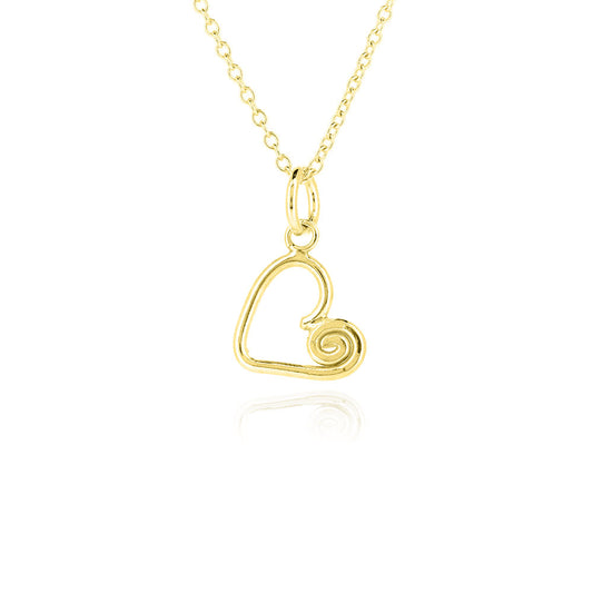 Heart Spiral Small Necklace - Yellow Gold Vermeil Necklace