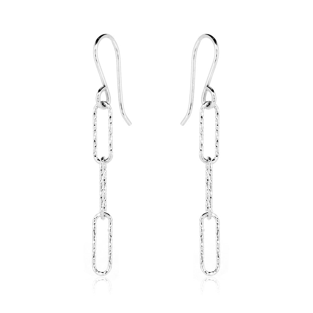 Sparkle Single Drop Earrings - Sterling Silver Drop Earrings