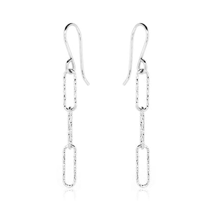 Sparkle Single Drop Earrings - Sterling Silver Drop Earrings