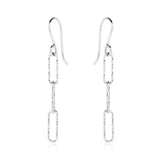 Sparkle Single Drop Earrings - Sterling Silver Drop Earrings