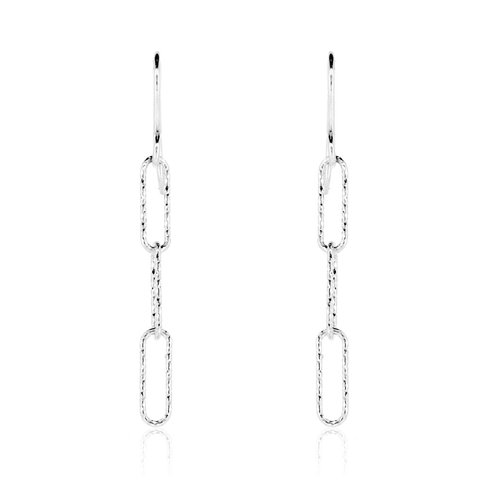 Sparkle Single Drop Earrings - Sterling Silver Drop Earrings