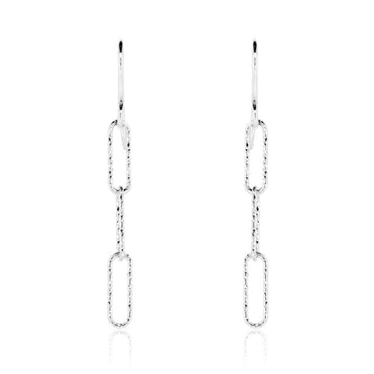 Sparkle Single Drop Earrings - Sterling Silver Drop Earrings