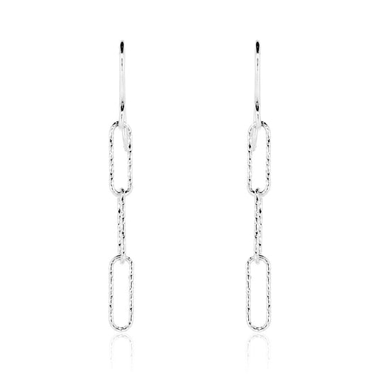 Sparkle Single Drop Earrings - Sterling Silver Drop Earrings