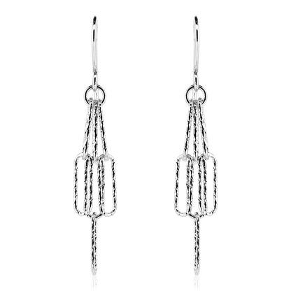 Sparkle Fringe Drop Earrings - Sterling Silver Drop Earrings