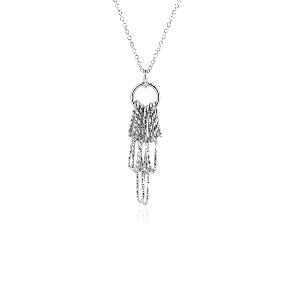 Sparkle Fringe Necklace - Sterling Silver Necklace