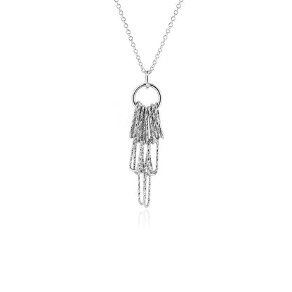 Sparkle Fringe Necklace - Sterling Silver Necklace