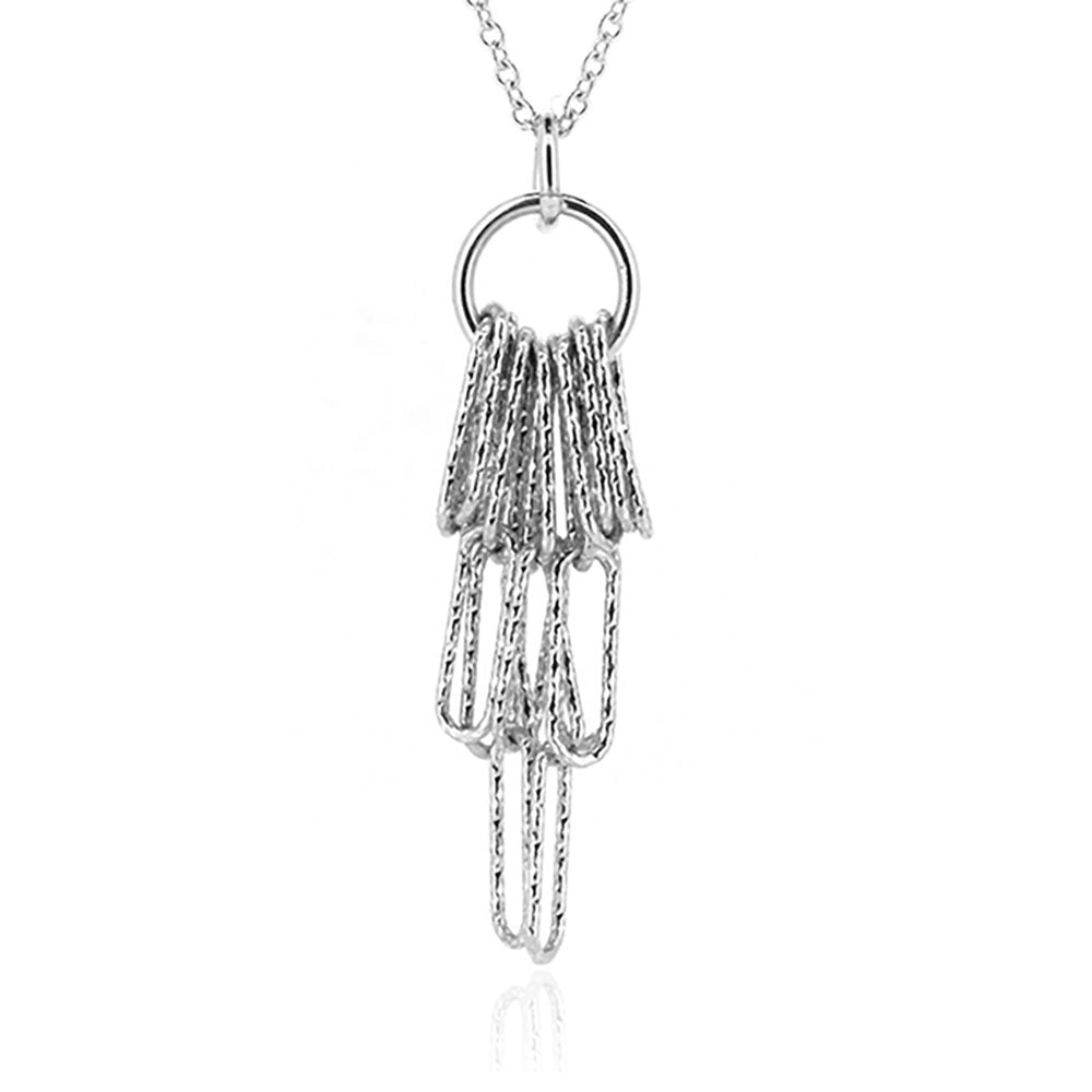 Sparkle Fringe Necklace - Sterling Silver Necklace