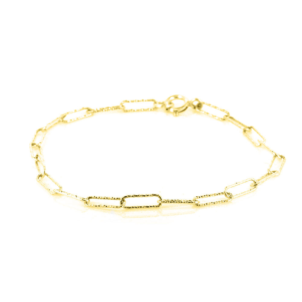 Sparkle Long Link Bracelet - Yellow Gold Vermeil Bracelets