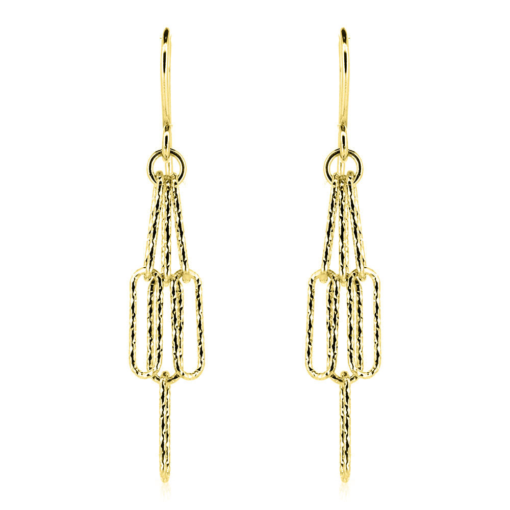 Sparkle Fringe Drop Earrings - Yellow Gold Vermeil Drop Earrings