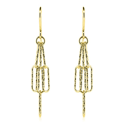 Sparkle Fringe Drop Earrings - Yellow Gold Vermeil Drop Earrings