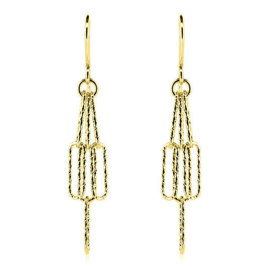 Sparkle Fringe Drop Earrings - Yellow Gold Vermeil Drop Earrings