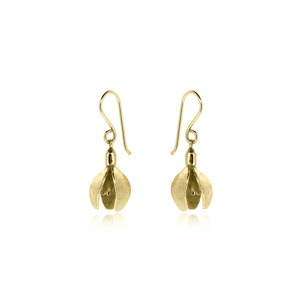 Snowdrop Drop Earrings - 9ct Yellow Gold Drop Earrings