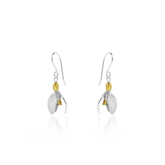 Snowdrop Drop Earrings 'Gold Hill' Variety - Sterling Silver Drop Earrings