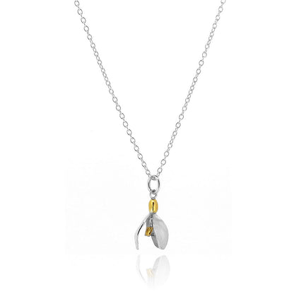Snowdrop Necklace 'Gold Hill' Variety - Sterling Silver Necklace