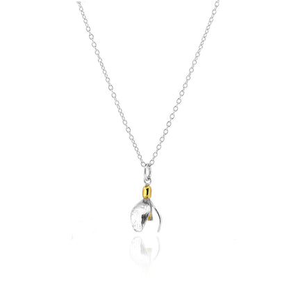 Snowdrop Necklace 'Gold Hill' Variety - Sterling Silver Necklace