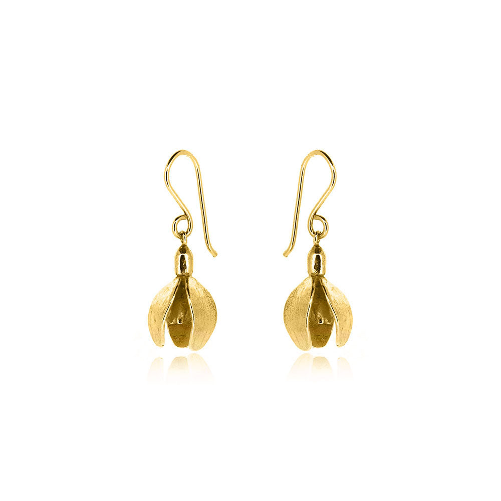 Snowdrop Drop Earrings - Yellow Gold Vermeil Drop Earrings